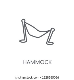 Hammock linear icon. Modern outline Hammock logo concept on white background from Summer collection. Suitable for use on web apps, mobile apps and print media.
