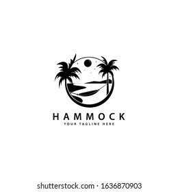 Hammock Logo Design Outdoor Palm Trees Stock Vector (Royalty Free ...