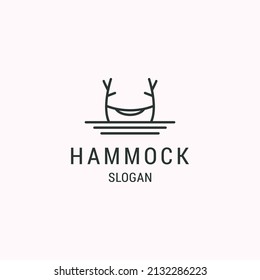Hammock logo icon flat design template 