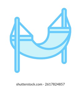 Hammock Nap blue color, mini illustration icon, related to relaxation, spa, wellness and more. Vector EPS 10 for modern concept, print, UI, UX kit, web and app development