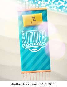 Hammock on beach, summer vacation, eps 10