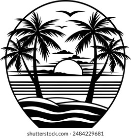 Hammock on the beach vector Illustration