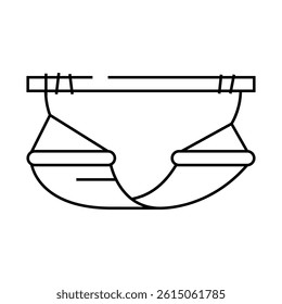hammock outdoor furniture line icon vector. hammock outdoor furniture sign. isolated contour symbol black illustration