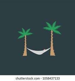 hammock palm vector icon