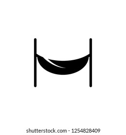 Hammock, relax enjoying nature vector icon in solid, glyph and black style