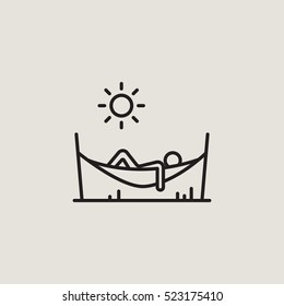 Hammock Relax Outline Vector Icon