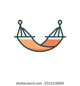 Hammock relaxation icon. Peaceful rest, summer vibes.  Escape and unwind.