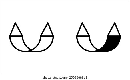 Hammock relaxing outline vector icon set. flat vector from editable holidays concept on white background