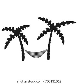 Hammock sign. Vector black icon on white background