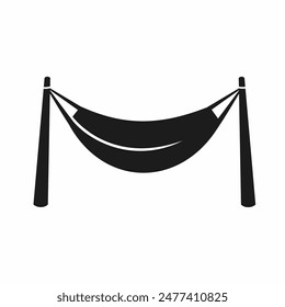 Hammock silhouette on white background