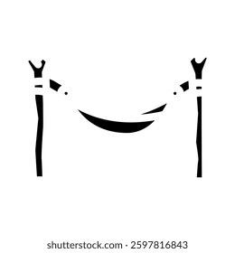 hammock slow living glyph icon vector. hammock slow living sign. isolated symbol illustration