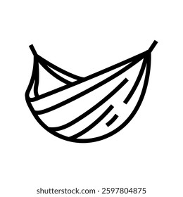 hammock slow living line icon vector. hammock slow living sign. isolated contour symbol black illustration