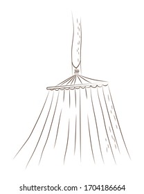 Hammock for summer outdoor relax.  Vector illustration in Doodle style on a white background.