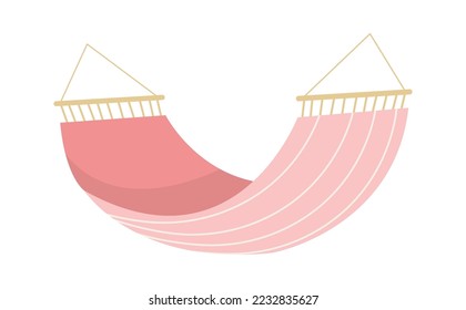 Hammock swing chair flat icon Pink cozy fabric