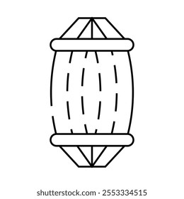 Icono de línea de herramienta de hamaca. Vector de herramienta de hamaca. Ilustración negra de contorno aislado