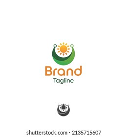 Hammock travel agency adventure vector logo