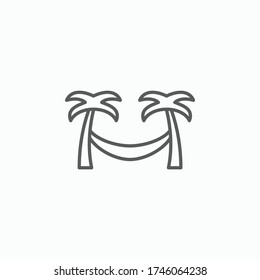 hammock tree icon, sleep vector, beach illustration