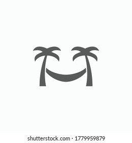 hammock tree icon, sleep vector, beach illustration