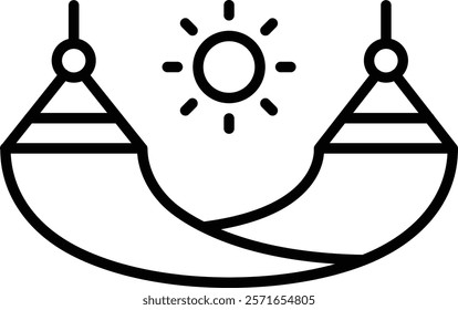 Hammock vector icon. Can be used for printing, mobile and web applications.