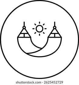 Hammock vector icon. Can be used for printing, mobile and web applications.