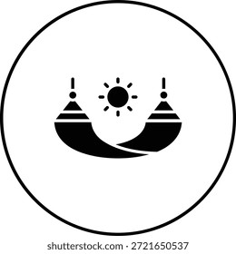 Icono del Vector de la hamaca. Se puede utilizar para aplicaciones de impresión, móviles y de Web.