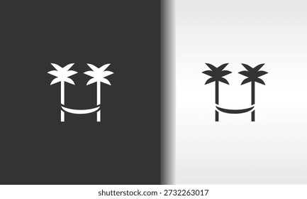 Ilustración aislada del símbolo del Vector, del icono o de la muestra del logotipo de la hamaca