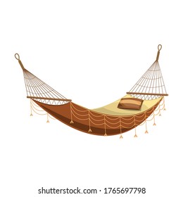 Hammock vector icon.Cartoon vector icon isolated on white background hammock.