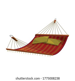 Hammock vector icon.Cartoon vector icon isolated on white background hammock.