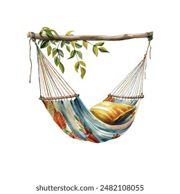 hammock vector illustration in watercolor style