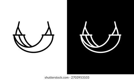 Diseño de conjunto de iconos blanco de hamaca