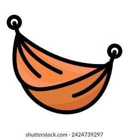 Hammocks of isolated on white background. Tools for summer recreation, relaxation, swinging, sleeping, resting. Decorative vector illustration in modern style.