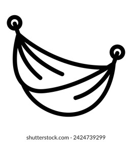 Hammocks of isolated on white background. Tools for summer recreation, relaxation, swinging, sleeping, resting. Decorative vector illustration in modern style.