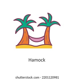 Hamock vector filled outline Icon Design illustration. Holiday Symbol on White background EPS 10 File