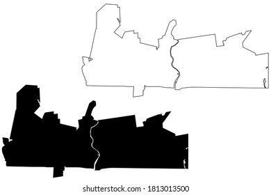 Hampden County, Commonwealth of Massachusetts (U.S. county, United States of America, USA, U.S., US) map vector illustration, scribble sketch Hampden map