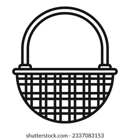 Hamper basket icon outline vector. Picnic bag. Camping market