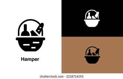 Hamper vector icon white background