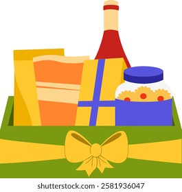 Hampers Box Celebration Eid Mubarak Illustration