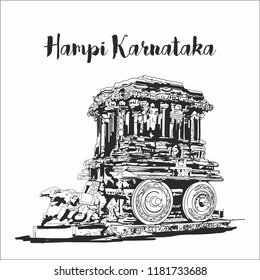 Hampi Karnataka india. sketch vector illustration