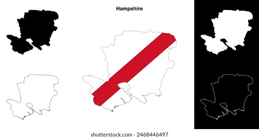 Conjunto de mapas de esquema en blanco de Hampshire