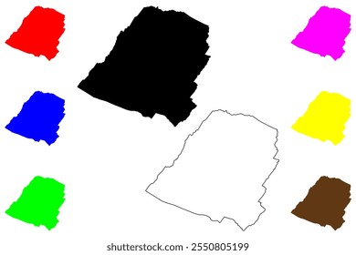 Hampshire County, Estado da Virgínia Ocidental (EUA, Estados Unidos da América, EUA, EUA) mapa ilustração vetorial, esboço de rabisco Mapa de Hampshire