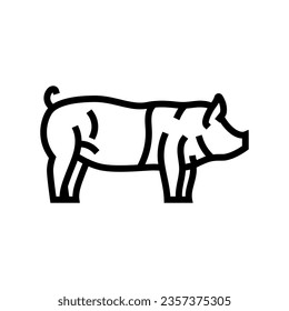 hampshire pig breed line icon vector. hampshire pig breed sign. isolated contour symbol black illustration