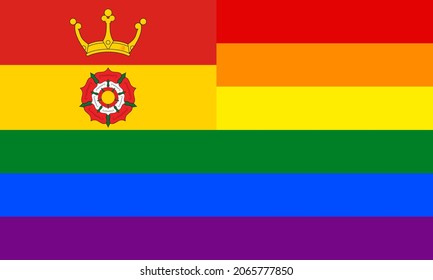 hampshire and rainbow flags. vector illustration proportion 3:5
