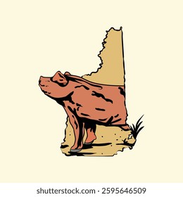 Hampshire vector illustration for pig livestock show