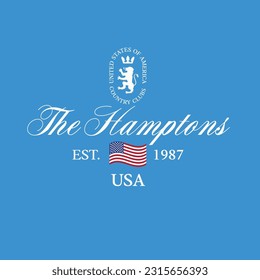 The Hamptons Country Clubs Vector Graphic