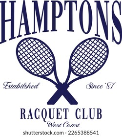 Hamptons Racquet Club Graphic T-shirt Design