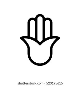 Hamsa Amulet against the evil eye Minimalistic Flat Line Stroke Icon Pictogram Illustration