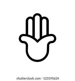 Hamsa Amulet against the evil eye Minimalistic Flat Line Stroke Icon Pictogram Illustration