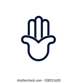 Hamsa Amulet against the evil eye Minimalistic Flat Line Stroke Icon Pictogram Illustration