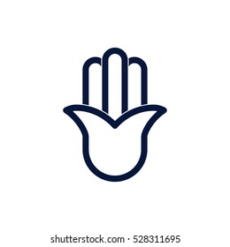 Hamsa Amulet against the evil eye Minimalistic Flat Line Stroke Icon Pictogram Illustration