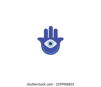 Hamsa amulet vector isolated emoji icon. Hamsa emoticon